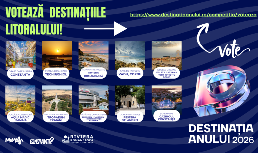 Mai sunt doar 3 zile în care poți vota destinațiile litoralului în „Destinația Anului 2026”.